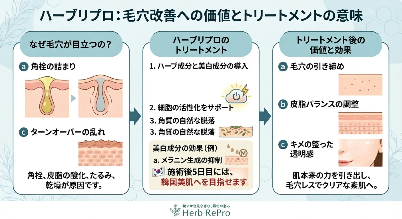 【JR尼崎エステ】ハーブリプロで毛穴・ニキビ跡・赤み・くすみを肌質改善